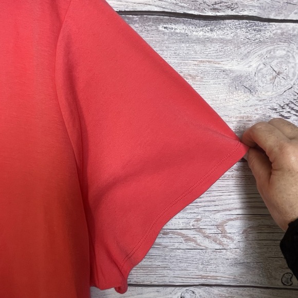 Vince Camuto Women T-Shirt Plus Size 3X Coral Short Sleeve Cotton Blend - Picture 6 of 11